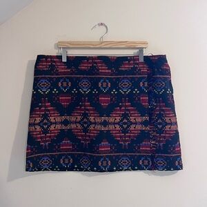 Black and Red Patterned Skirt